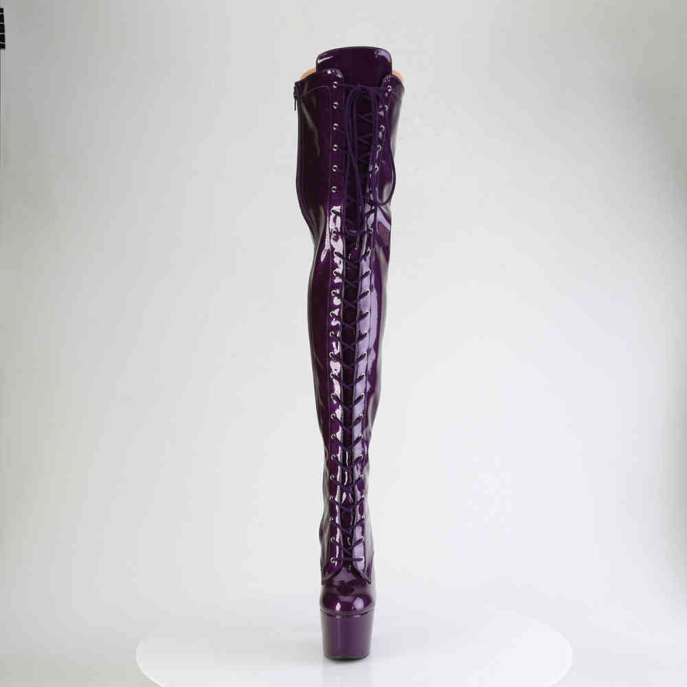 Pleaser - ADORE-3020GP Plattform Overknee Stiefel - Lila